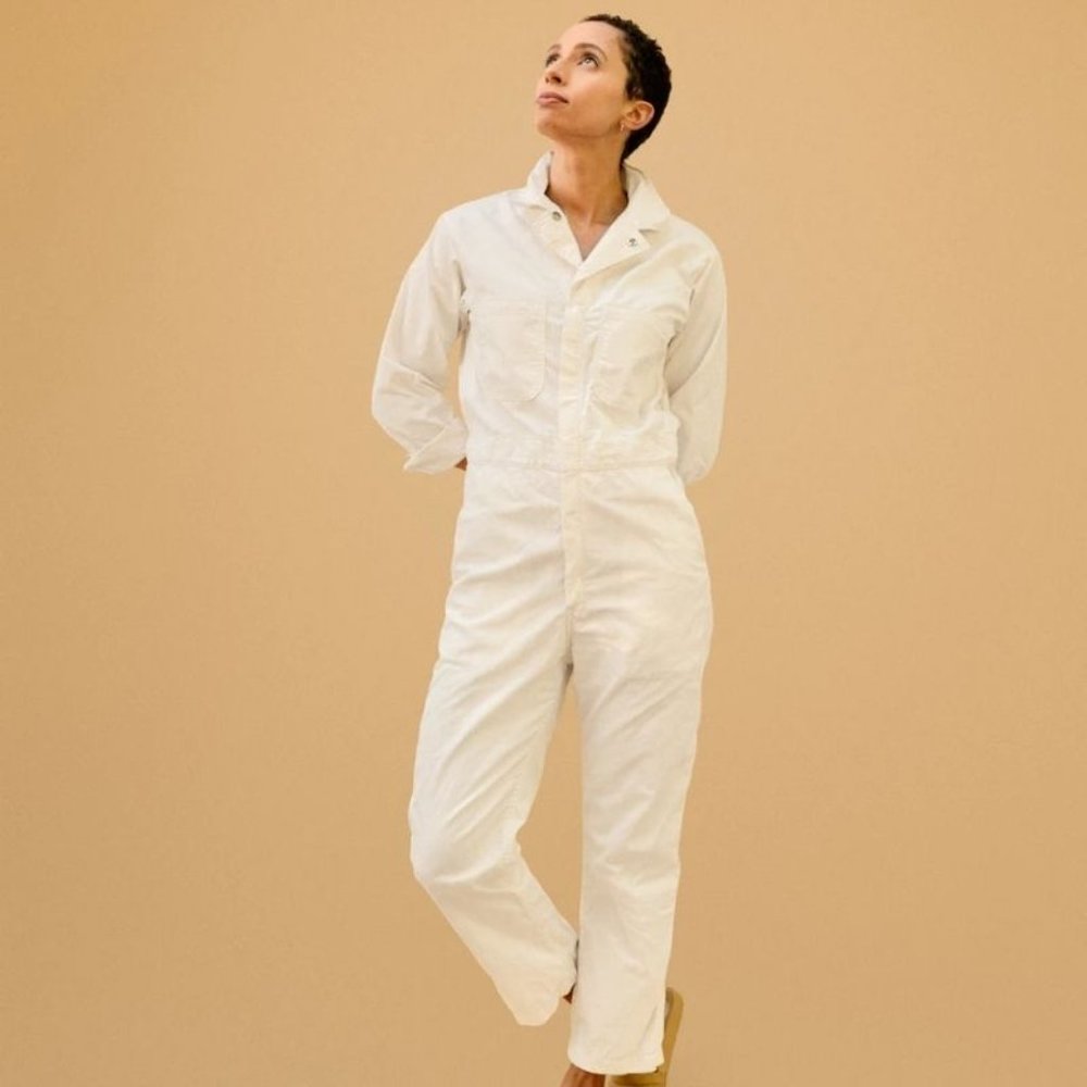 Al's Big Deal Spilled Milk White Jumpsuit Coverall, size 0